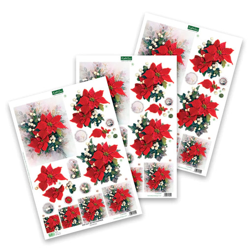 CRAFT CREATIONS 3D DIECUT XMAS POINSETTIAS - DCD583