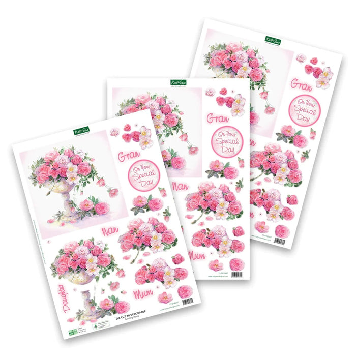 CRAFT CREATIONS DIE CUT TUMBLING ROSES - DCD607