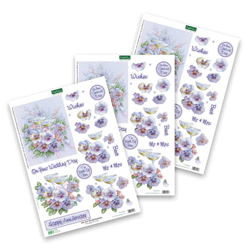 CRAFT CREATIONS DIE CUT CHAMPAGNE AND VIOLAS - DCD609