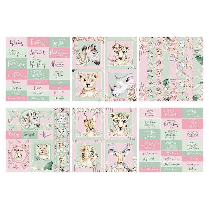 THE PAPER BOUTIQUE 8 X 8 EMBELLSHMENT PAD SAFARI BUDDIES - PB1454