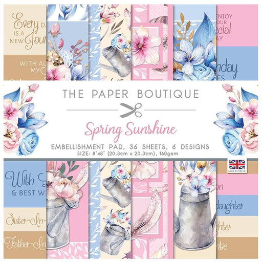 THE PAPER BOUTIQUE 8 X 8 EMBELLISHMENT PAD SPRING SUNSHINE - PB1488