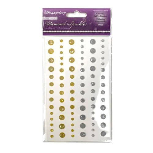 DIAMOND SPARKLES SHIMMER GEMSTONES - GOLD & SILVER SHIMMER - GEM243