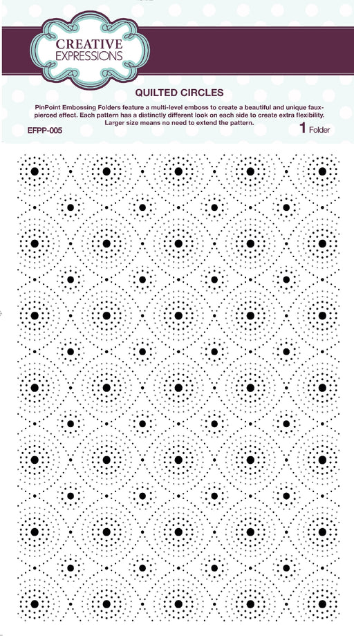 CREATIVE EXPRESSION EMBOSS FLD A4 QUILTED CIRCLES - EFPP-005