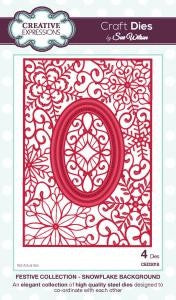 SUE WILSON DIES FESTIVE COLL SNOWFLAKE BACKGROUND - CED3018
