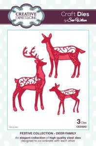 SUE WILSON DIES FESTIVE COLLECTION DEER FAMILY - CED3042