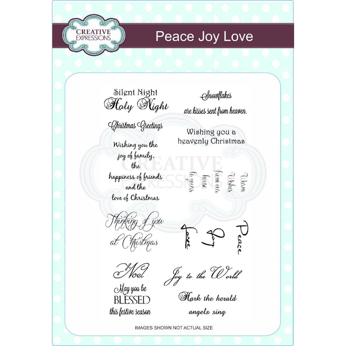 CREATIVE EXPRESSIONS A5 CLEAT STAMP PEACE JOY LOVE - CEC728