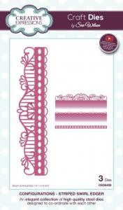 SUE WILSON DIES CONFIGURATIONS STRIPED SWIRL EDGER - CED6408