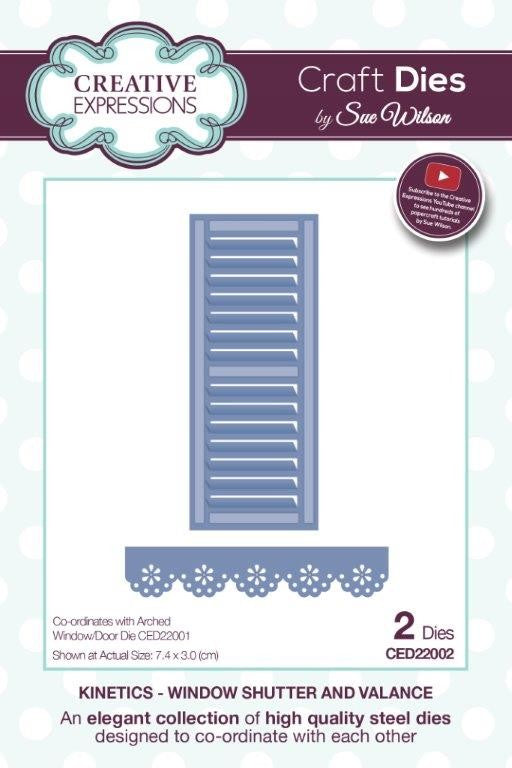 SUE WILSON DIES KINETICS COLL WINDOW SHUTTER VALANCE - CED22002