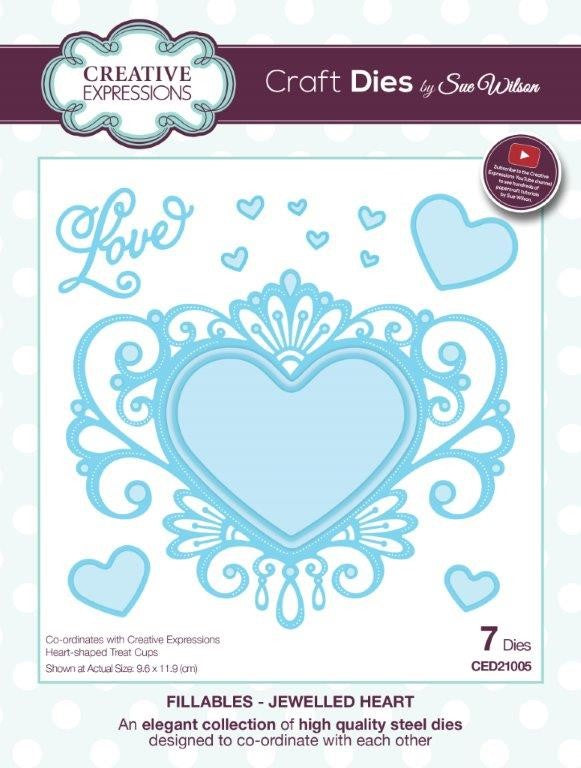 SUE WILSON DIES FILLABLES COLL JEWELLED HEART - CED21005