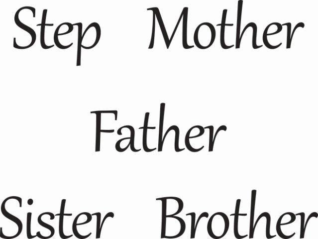 WOODWARE CLEAR STAMPS STEP MOTHER FATHER SISTER BROTHER - JWS083