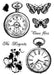 WOODWARE CLEAR STAMPS VINTAGE POCKET WATCHES - FRS666