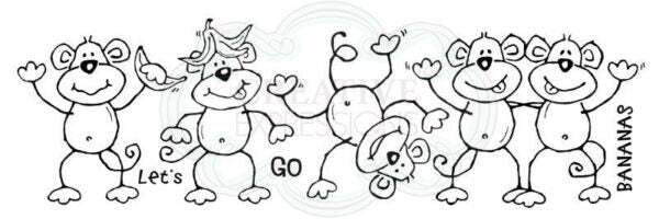 WOODWARE CLEAR STAMPS LETS GO BANANAS - FRS377