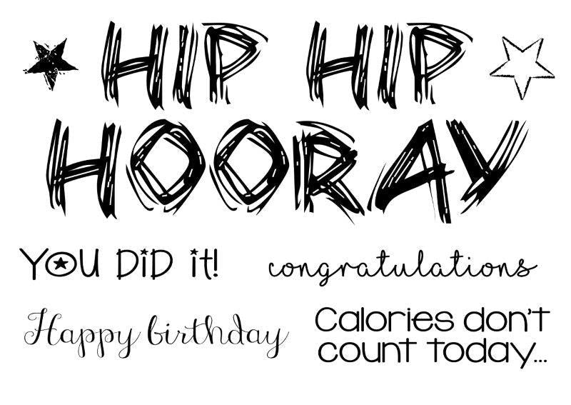WOODWARE CLEAR STAMPS HIP HIP HOORAY - FRS734