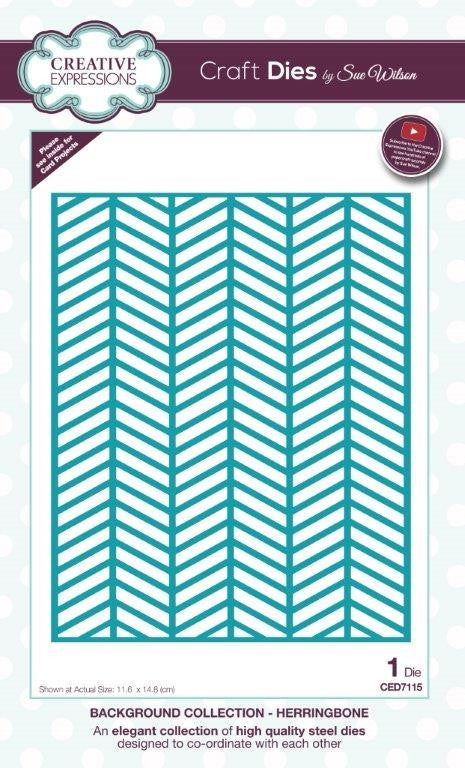 SUE WILSON DIES BACKGROUND COLLECTION HERRINGBONE - CED7115