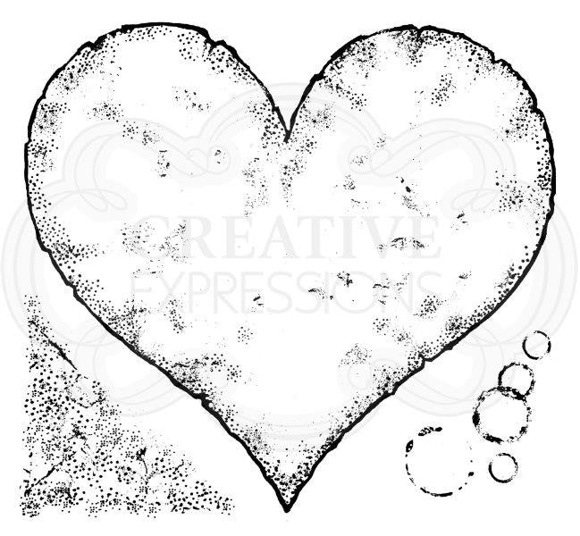 WOODWARE CLEAR STAMPS TORN PAPER HEART - FRS072