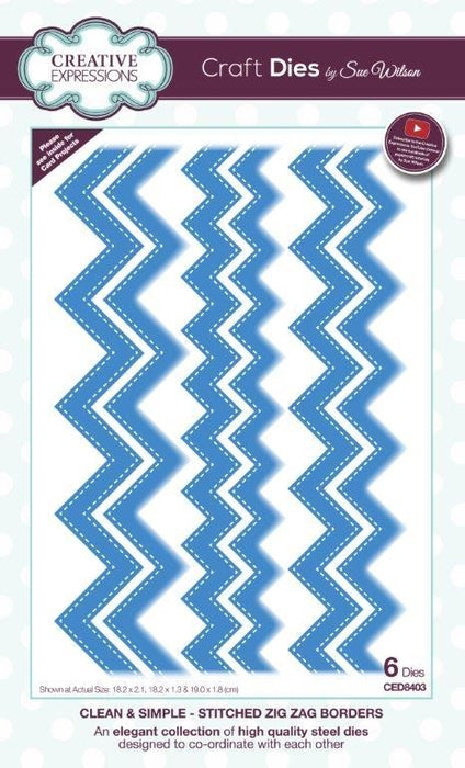 SUE WILSON DIE CLEAN & SIMPLE COLLECTION STITCHED ZIG ZAG B - CED8403