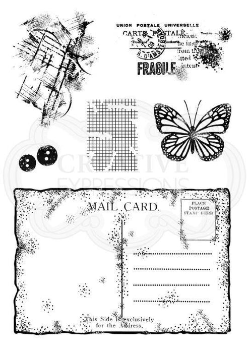 WOODWARE CLEAR STAMPS OLD POSTCARD - FRS757