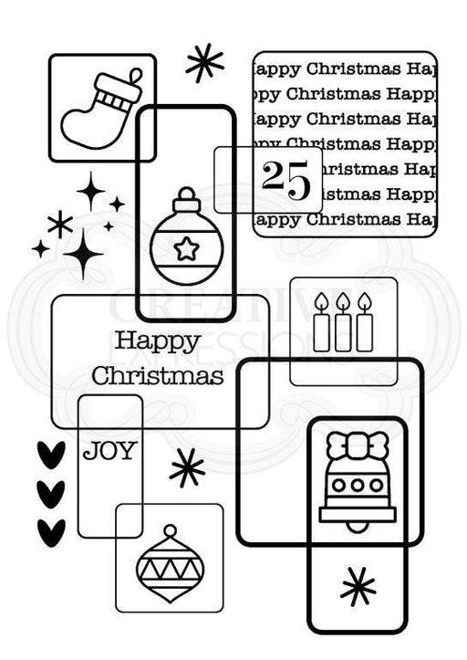 WOODWARE CLEAR STAMPS CHRISTMAS SQUARES - FRS773