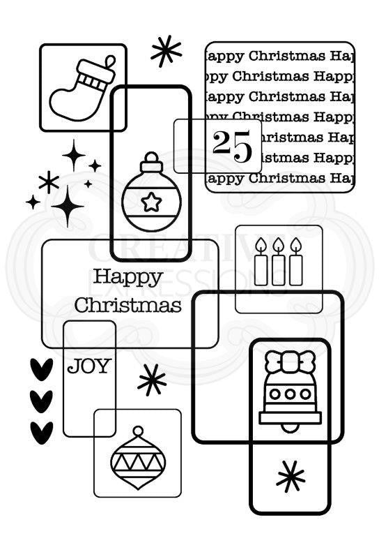 WOODWARE CLEAR STAMPS CHRISTMAS SQUARES - FRS773