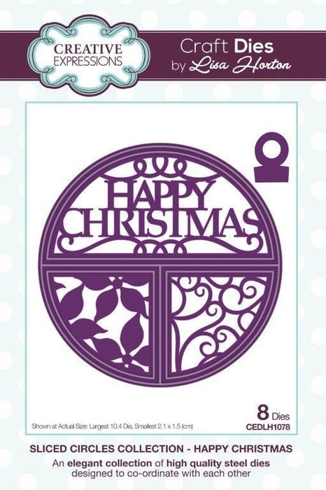 LISA HORTON DIE SLICED CIRCLES COLLECTION HAPPY CHRISTMAS - CEDLH1078