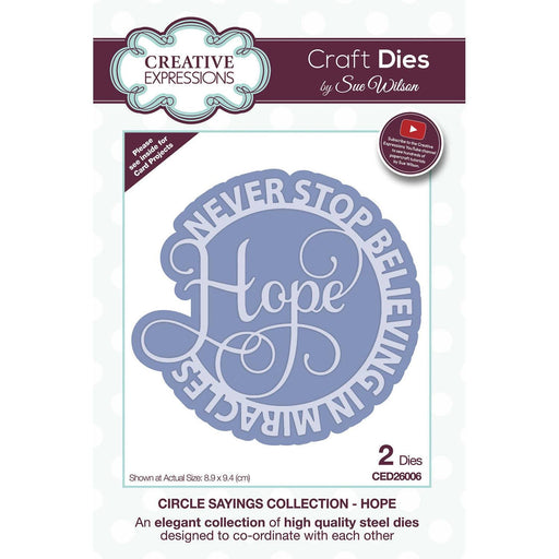 SUE WILSON CIRCLE SCENES COLLECTION CIRCLE SAYING HOPE - CED26006
