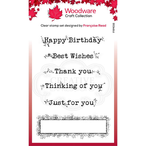 WOODWARE CLEAR STAMPS BOXED GREETINGS - FRM016