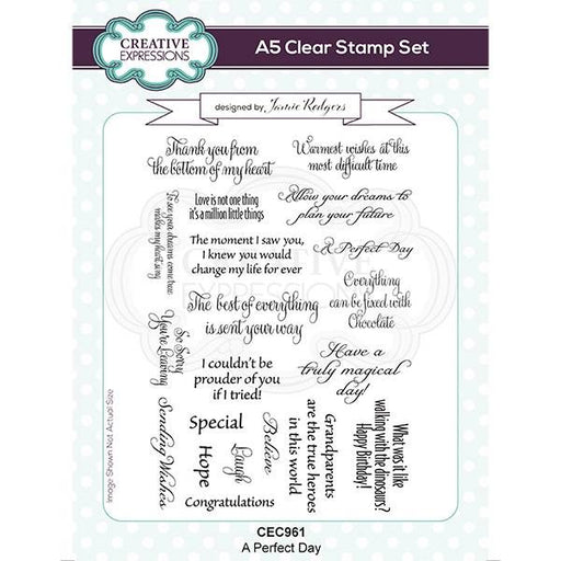 CREATIVE EXPRESSIONS A5 CLEAT STAMP A PERFECT DAY - CEC961