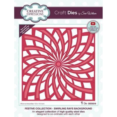 SUE WILSON DIE FESTIVE COLLECTION SWIRLING RAYS BGND - CED3216
