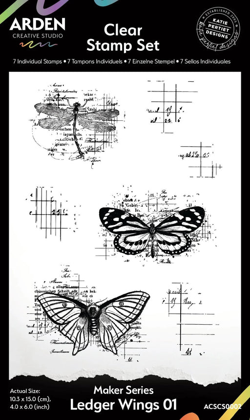 ARDEN CREATIVE STUDIO STAMP MAKER SERIES LEDGER WINGS 01- ACSCS0002