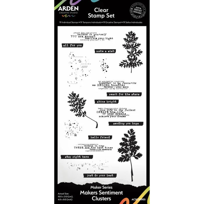 ARDEN CREATIVE STUDIO CLEAR STAMP MAKER SERIES SENTIMENT CLUSTERS- ACSCS0005