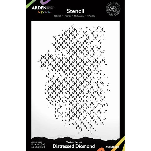 ARDEN CREATIVE STUDIO STENCIL MAKER SERIES  DISTRESSED DIAMOND - ACSST0002