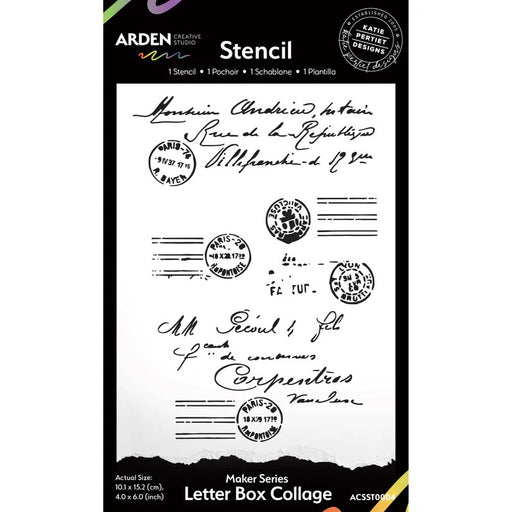 ARDEN CREATIVE STUDIO STENCIL MAKER SERIES LETTER BOX COLLAGE- ACSST0004