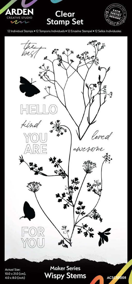 ARDEN CREATIVE STUDIO CLEAR STAMP MAKER SERIES WISPY STEMS - ACSCS0008