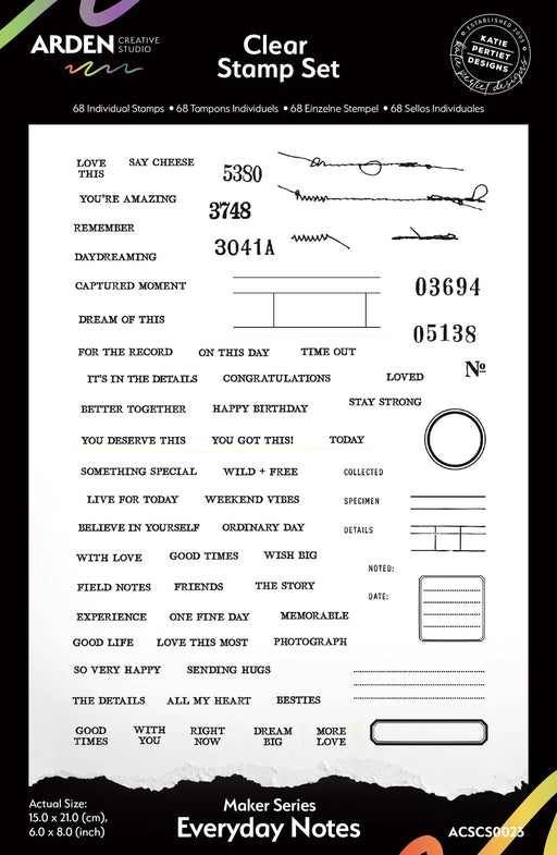 ARDEN CREATIVE STUDIO STAMP MAKER SERIES EVERYDAY NOTES - ACSCS0023