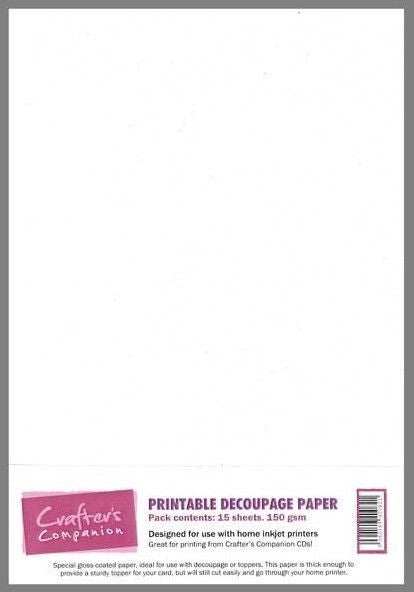CRAFTERS COMPANION PRINTABLEDECOUPAGE PAPER 15 SHEETS - DECOUP001
