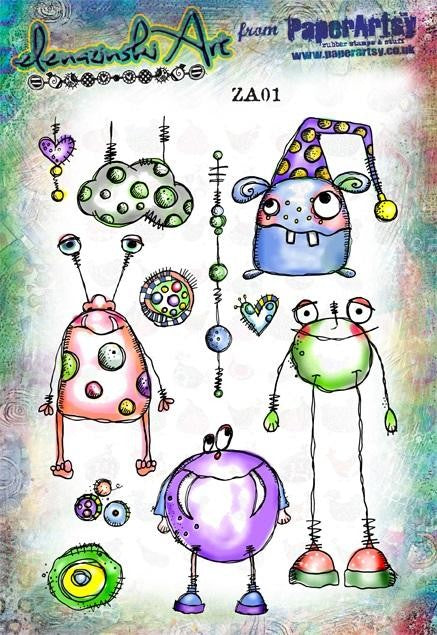 PAPER ARTSY ZINSKI ART SET STAMP SET 01 - ZA01