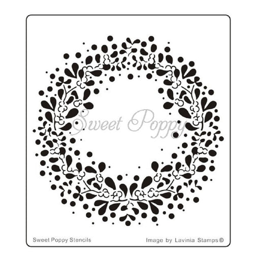 SWEET POPPY STENCIL MISTLETOE WREATH - SP2-125