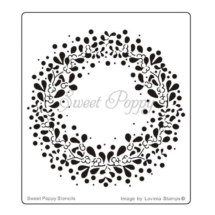SWEET POPPY STENCIL MISTLETOE WREATH - SP2-125