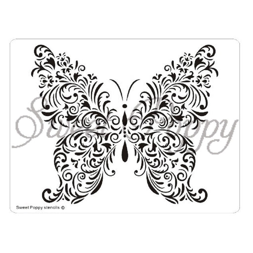 SWEET POPPY STENCIL BUTTERFLY FANCY - SP1-173