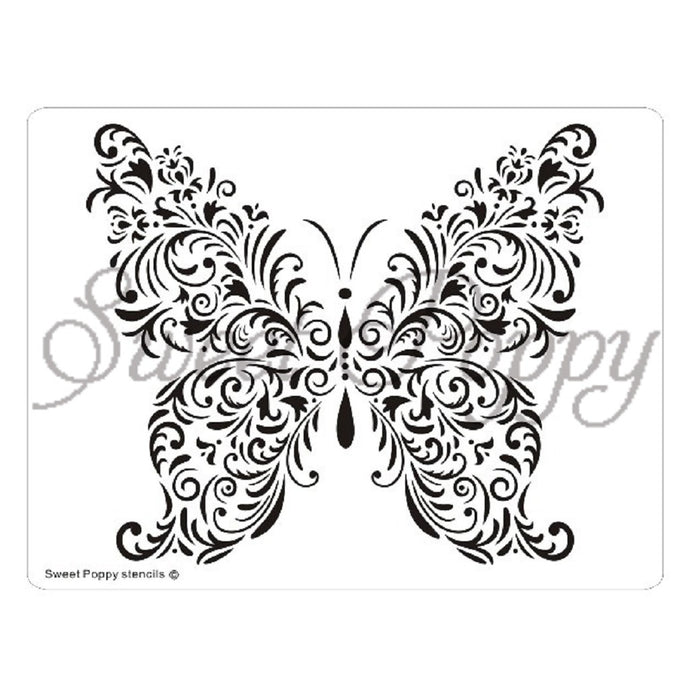 SWEET POPPY STENCIL BUTTERFLY FANCY - SP1-173