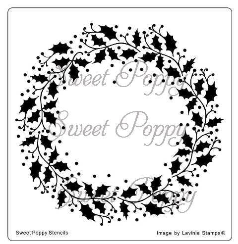 SWEET POPPY STENCIL CHRISTMAS WREATH - SP2-146