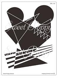 SWEET POPPY STENCIL ABSTRACT BACK PLATE - SP6-123