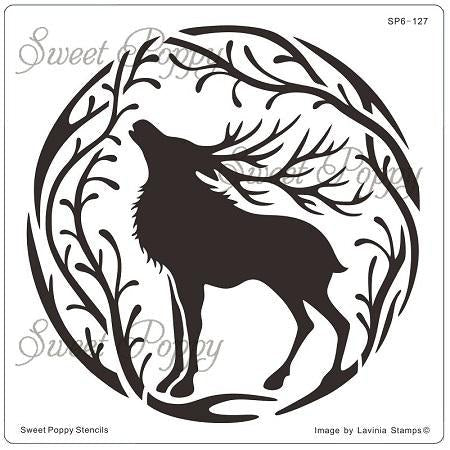 SWEET POPPY STENCIL COURAGE STAG - SP6-127