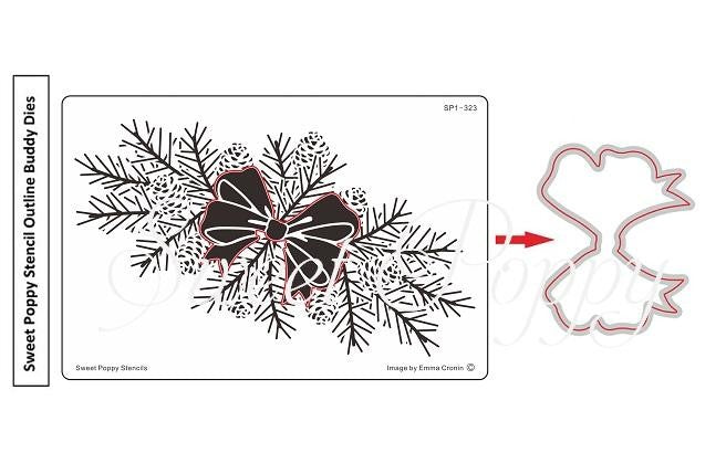 SWEET POPPY STENCIL PINE SPRIG - SP1-323