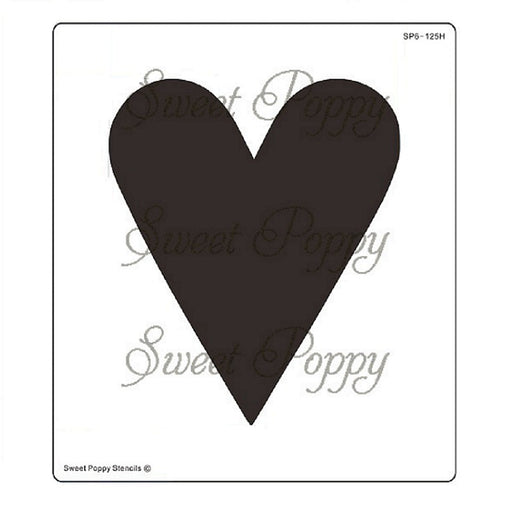 SWEET POPPY STENCIL SLIM HEART - SP6-125H