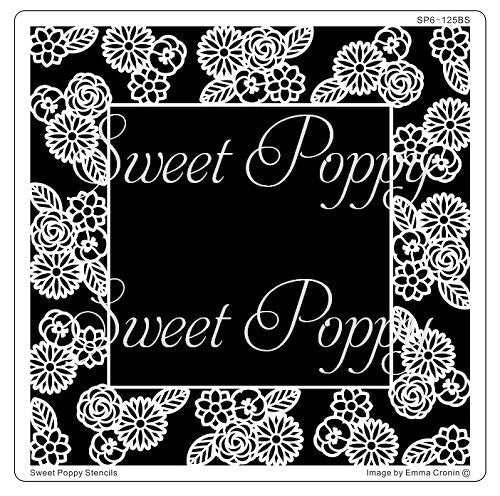 SWEET POPPY STENCIL SQUARE BLOOMS - SP6-125BS