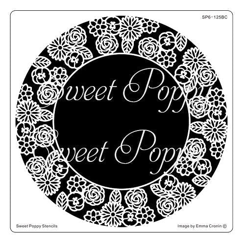 SWEET POPPY STENCIL CIRCLE BLOOMS - SP6-125BC
