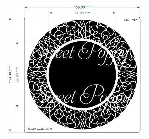 SWEET POPPY STENCIL CIRCLE LACE - SP6-125LC