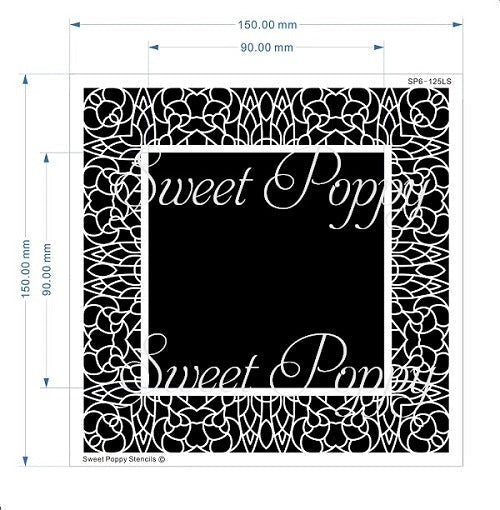 SWEET POPPY STENCIL SQUARE LACE - SP6-125LS