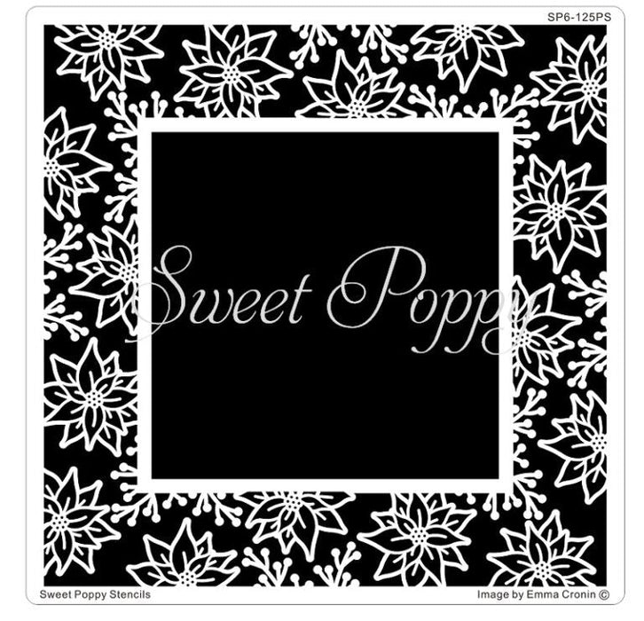 SWEET POPPY STENCIL POINSETTIA SQUARE - SP6-125PS